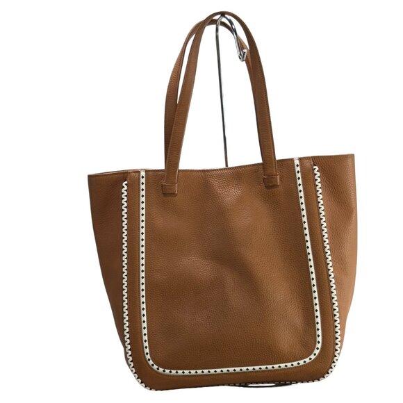 KATE SPADE New York Sheffield Dorma Brown Leather Tote White/Black Trim Detail - Picture 4 of 15